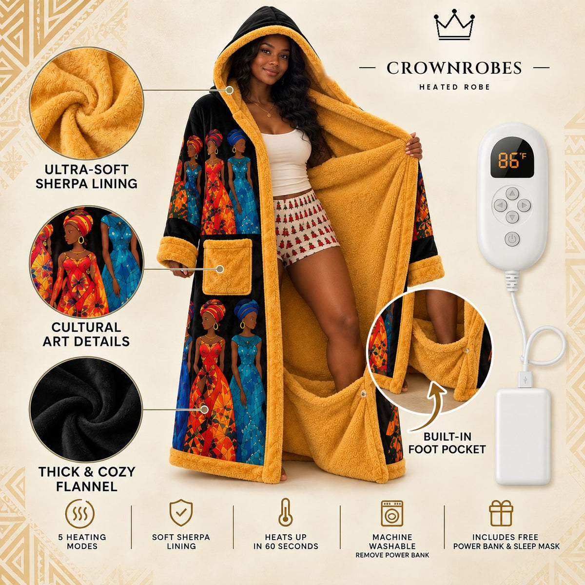 Crown Heated Robe features